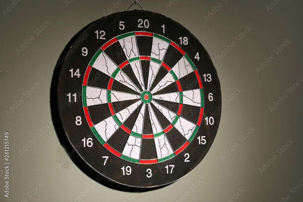 Dartboard on dark background