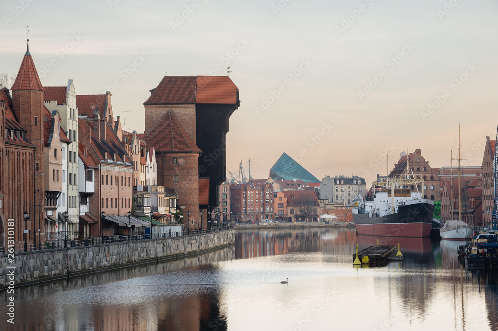 Old town of Gdansk in the early morning