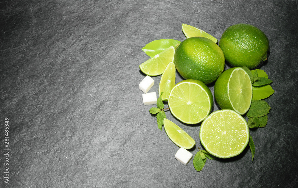 Limes and mint俯视图