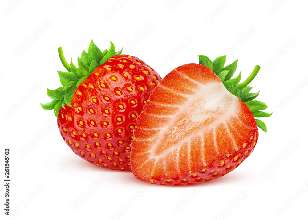 Strawberry isolated on white background with clipping path