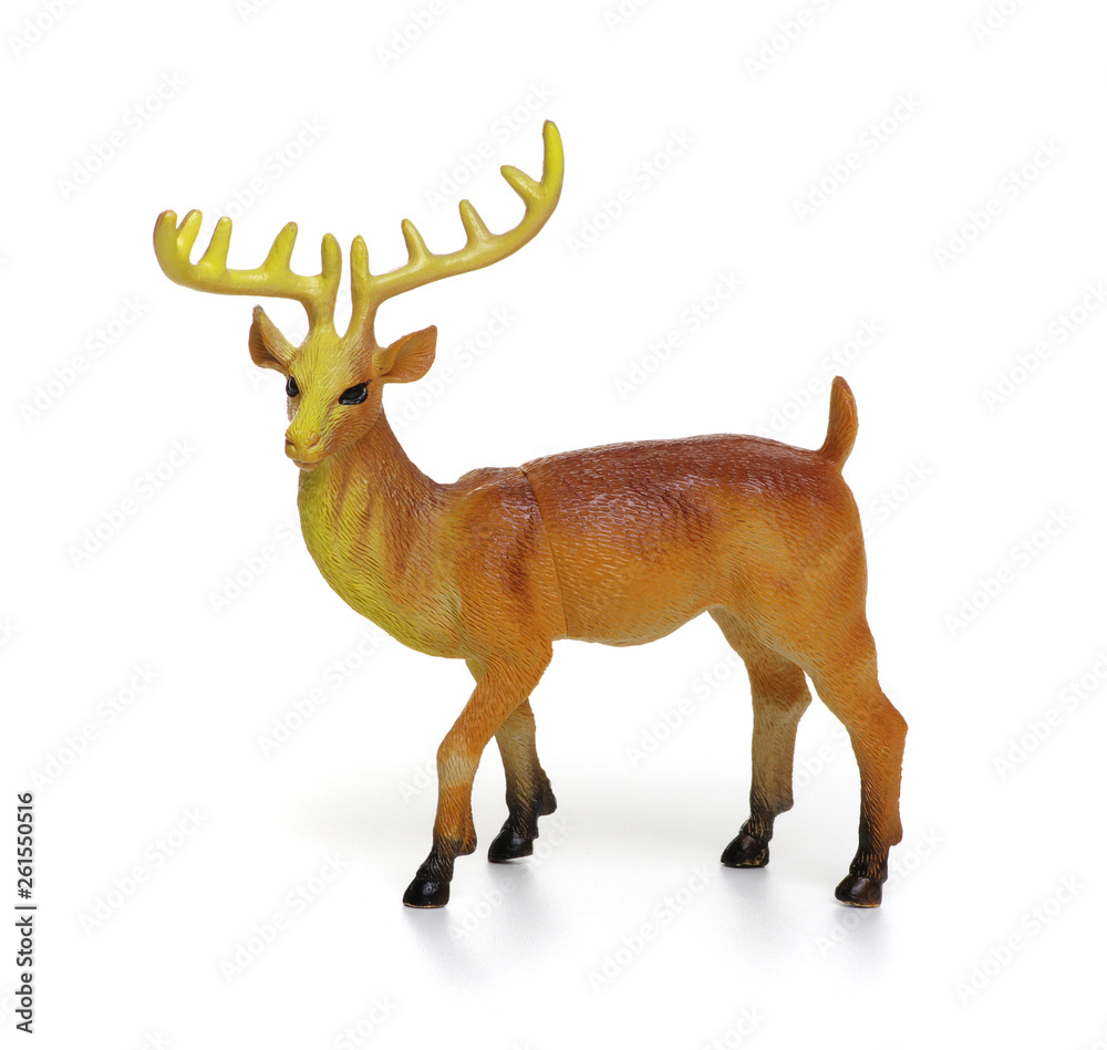 Toy deer isolated on white