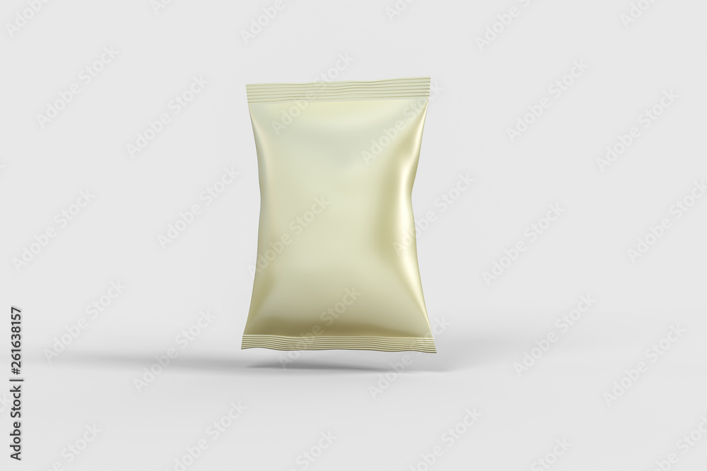 3d rendering, white packing bags with white background