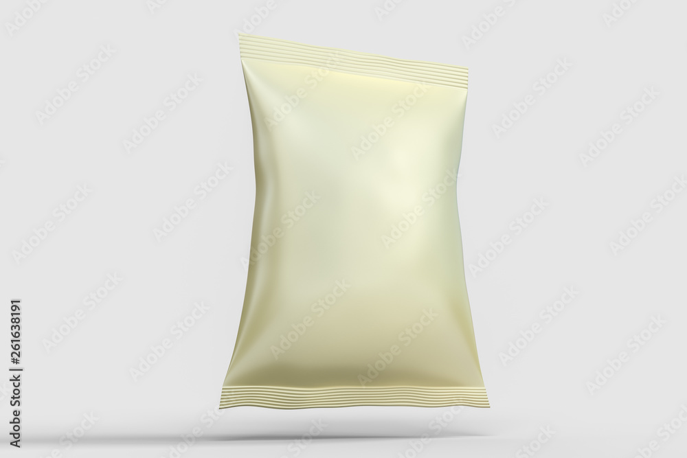 3d rendering, white packing bags with white background