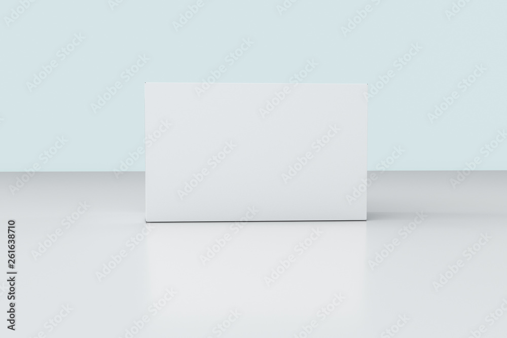 3d rendering, white packing boxes with white background