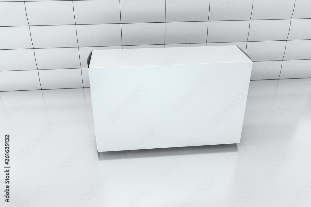 3d rendering, white packing boxes with white background