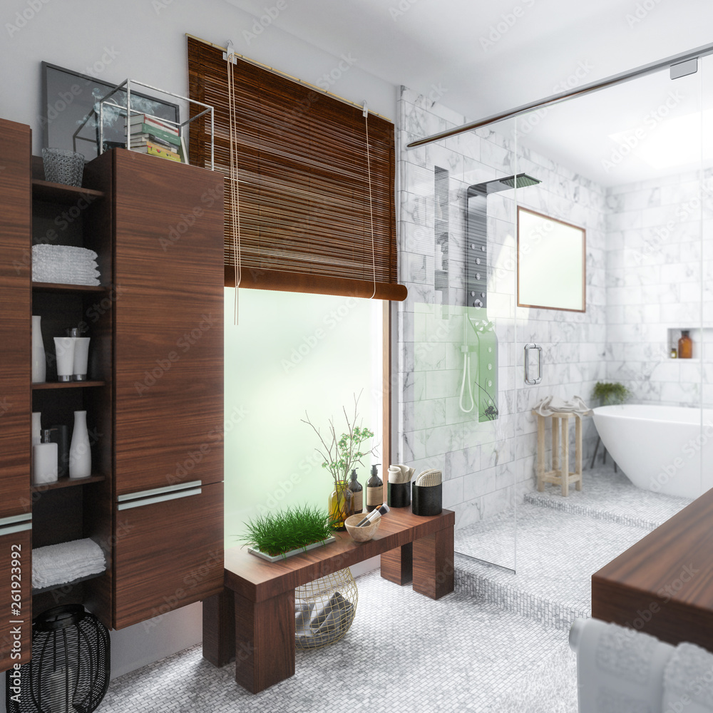 Luxury Bathroom Integration (detail) - 3d visualization