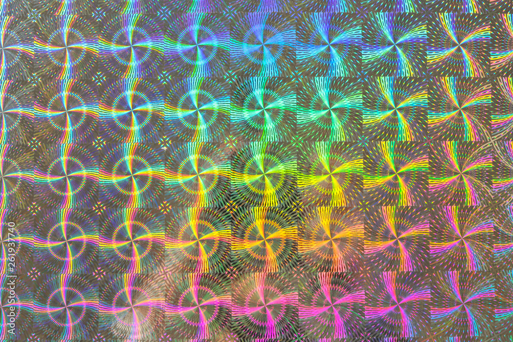 Blinking iridescent texture, closeup