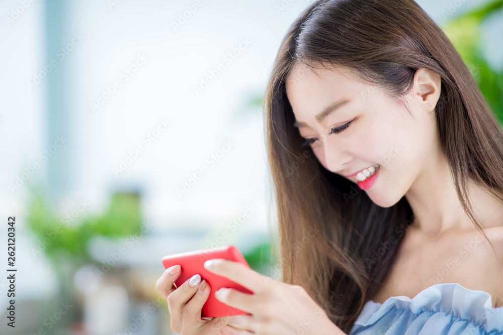 young woman watch video