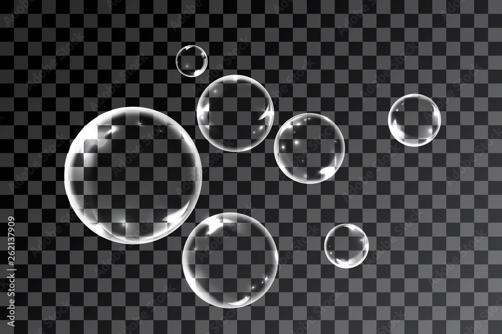 Bubbles in transparent background