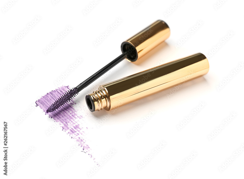 Mascara on white background