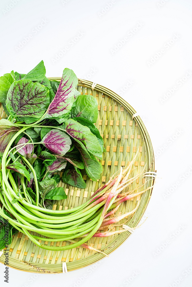 Fresh vegetables, red leeks