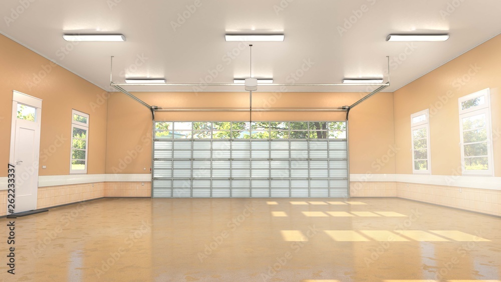 Garage interior. 3d illustration