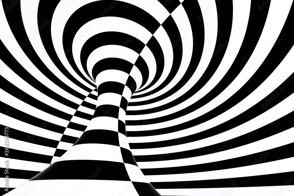 black and white stripe, Repeating lines, 3d rendering