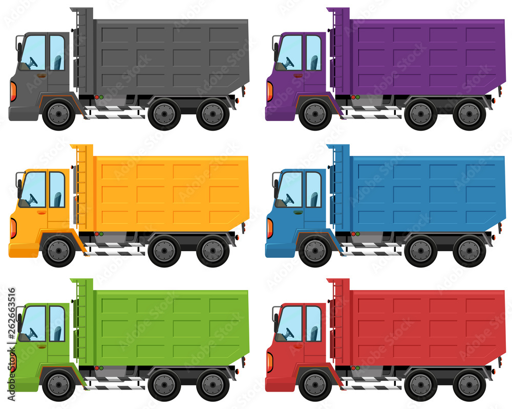 Set of different truck colour