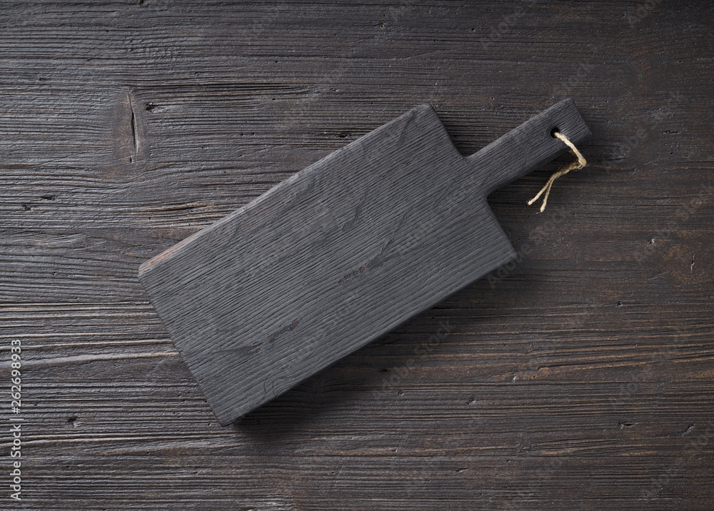 black wood cutting board