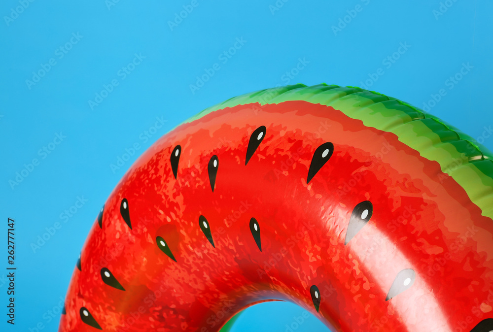 Inflatable ring on color background