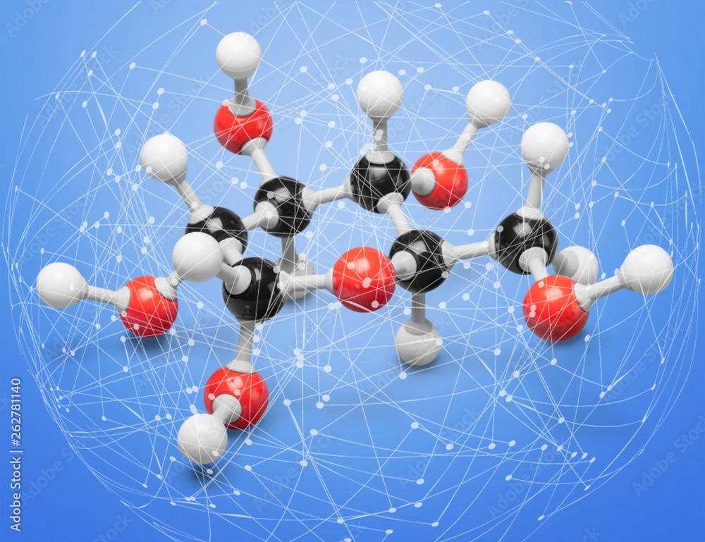 背景上的科学分子DNA模型结构