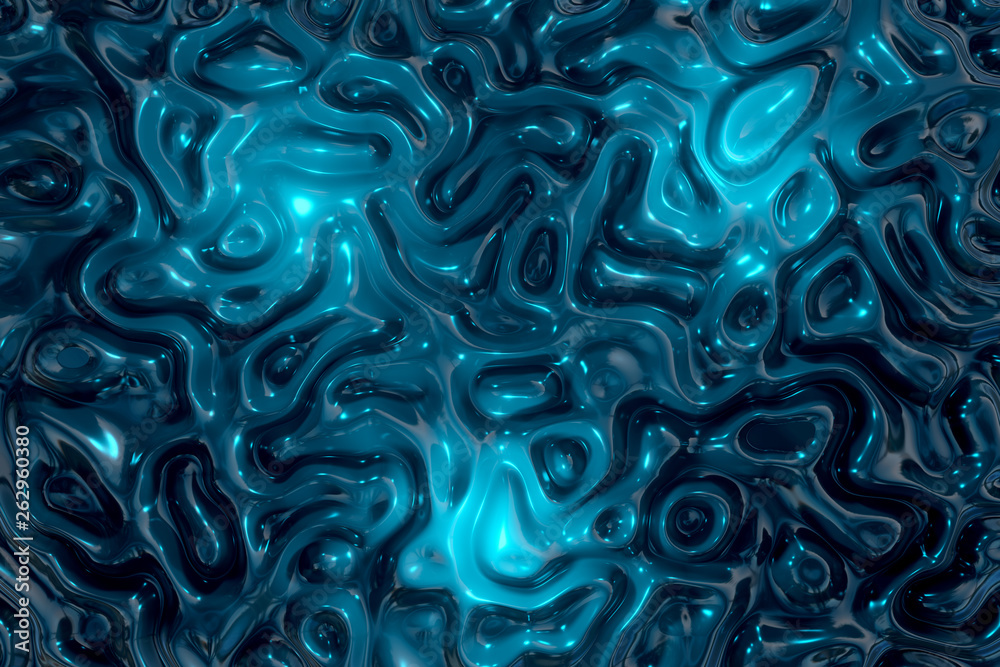 Abstract wavy liquid texture patterns 3D rendering