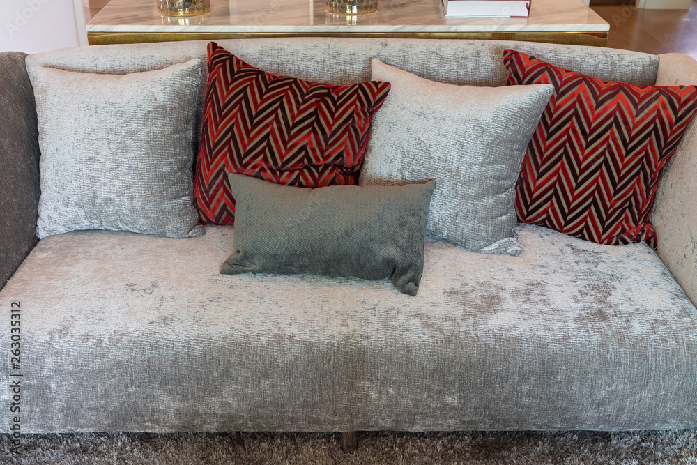 classic sofa with set of pillows