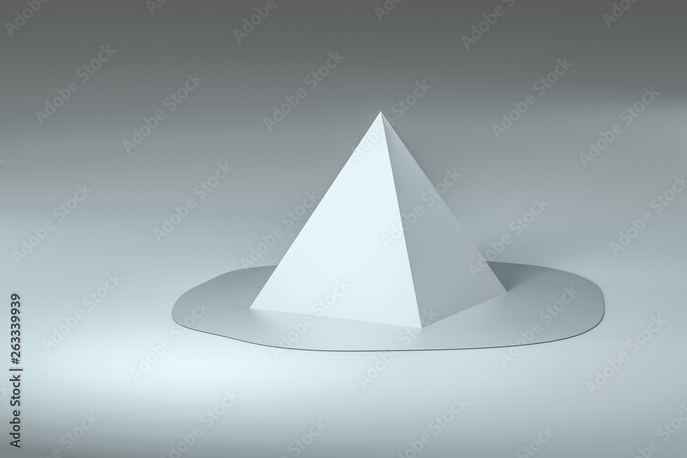 3d rendering, creative melted geometry with white background