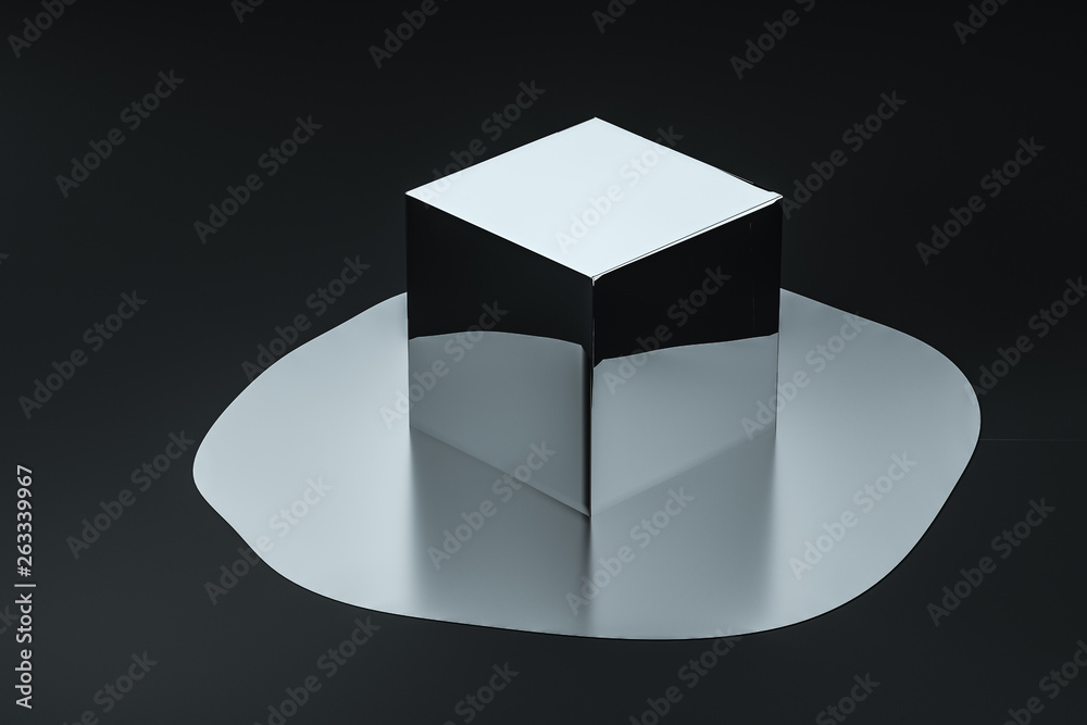 3d rendering, creative melted geometry with dark background