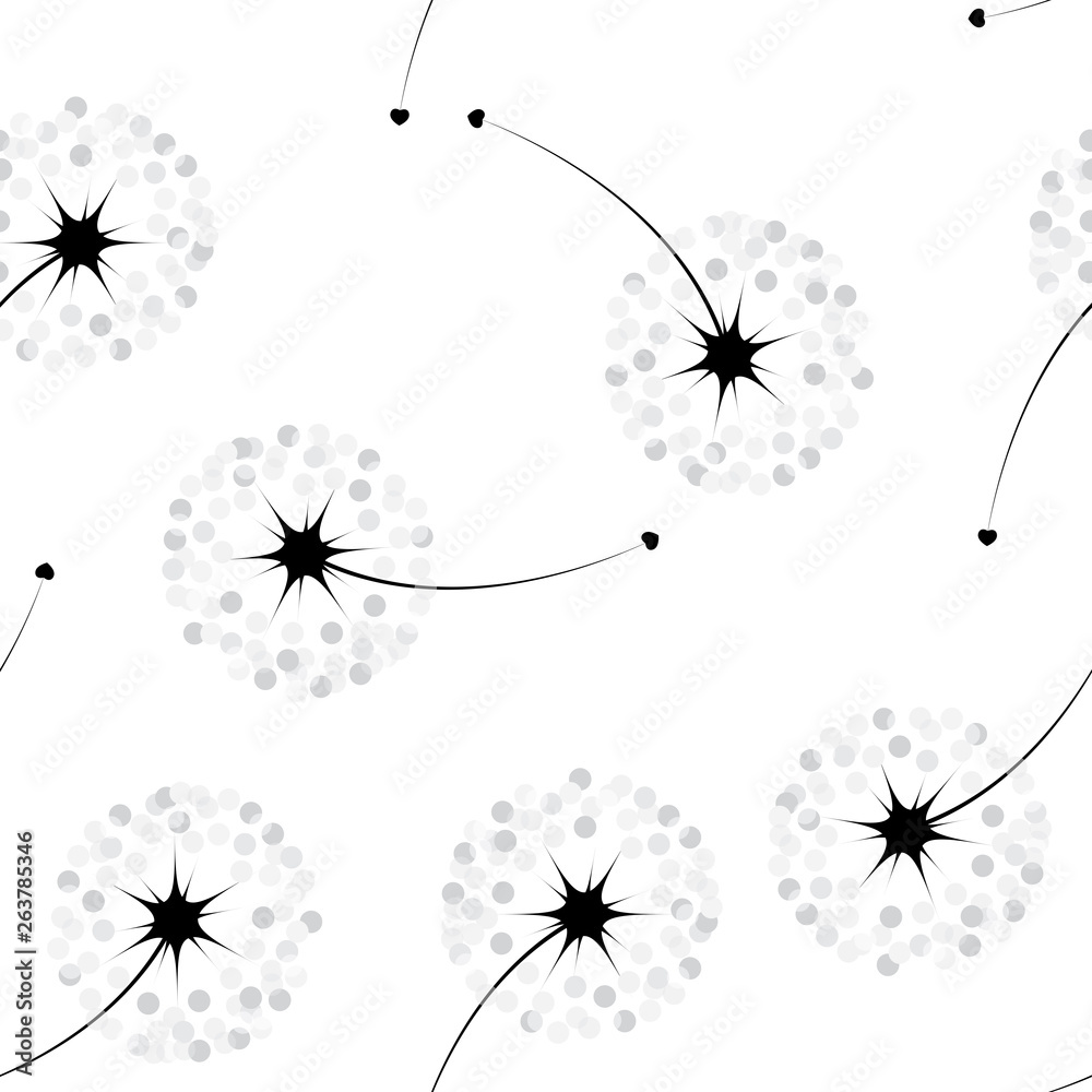 Abstract dandelion seamless pattern background  vector illustration