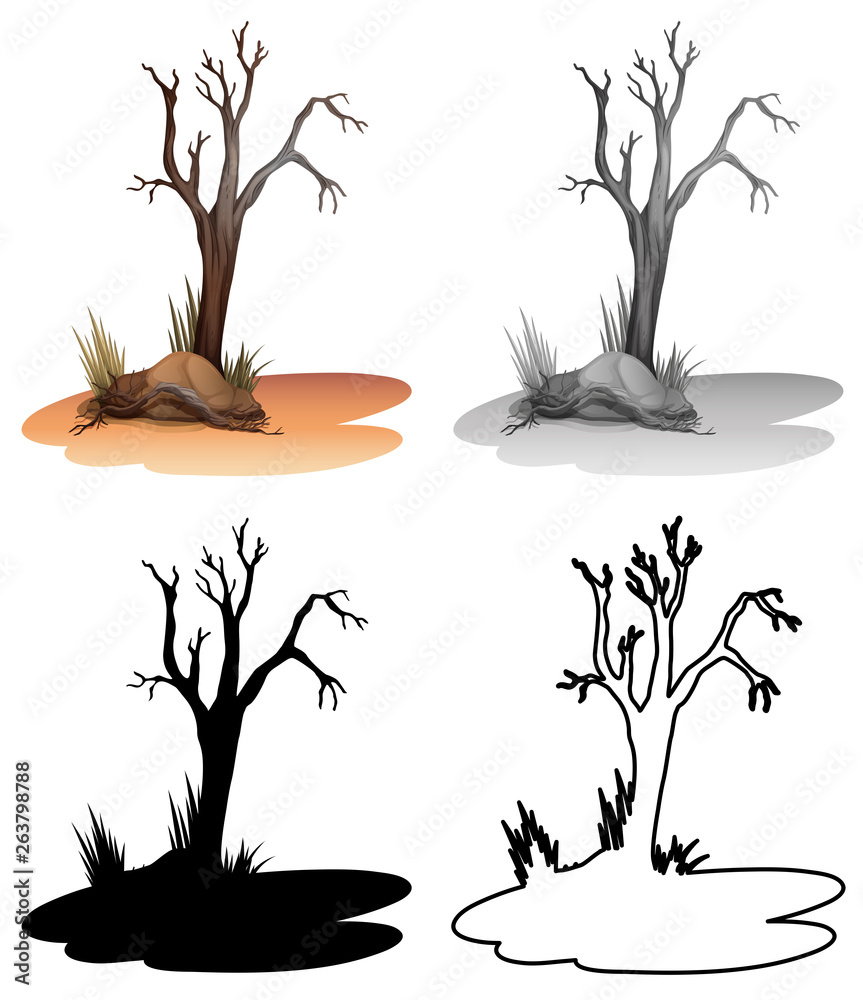 Set of dry tree