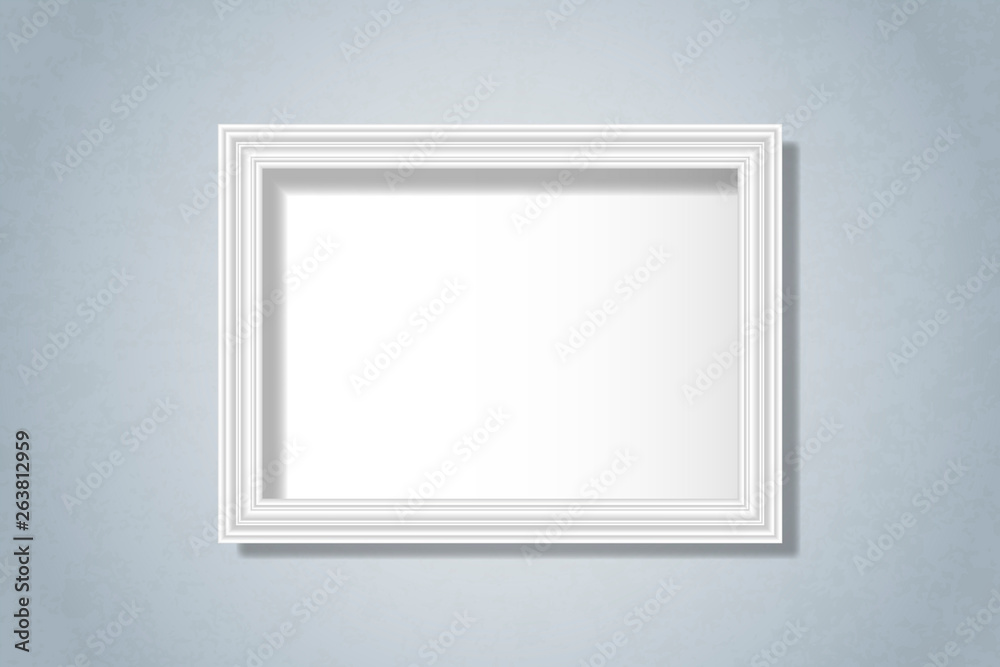 White blank frame on the wall