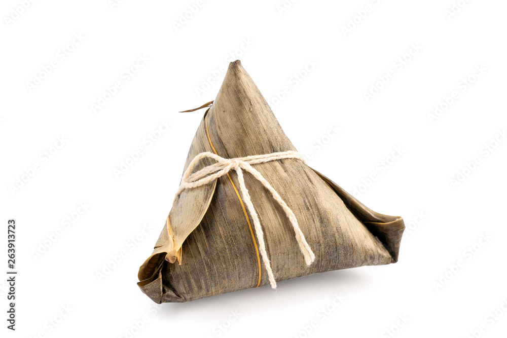 Zongzi, rice dumpling - Design concept of famous food in duanwu dragon boat festival, close up, clip