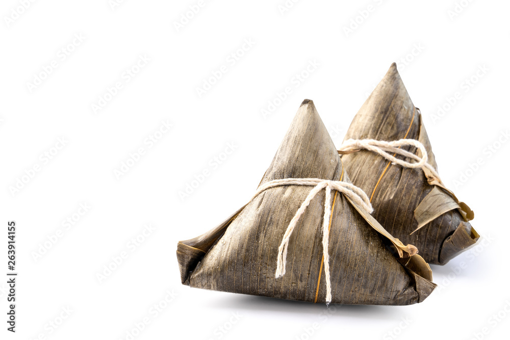 Zongzi, rice dumpling - Design concept of famous food in duanwu dragon boat festival, close up, clip