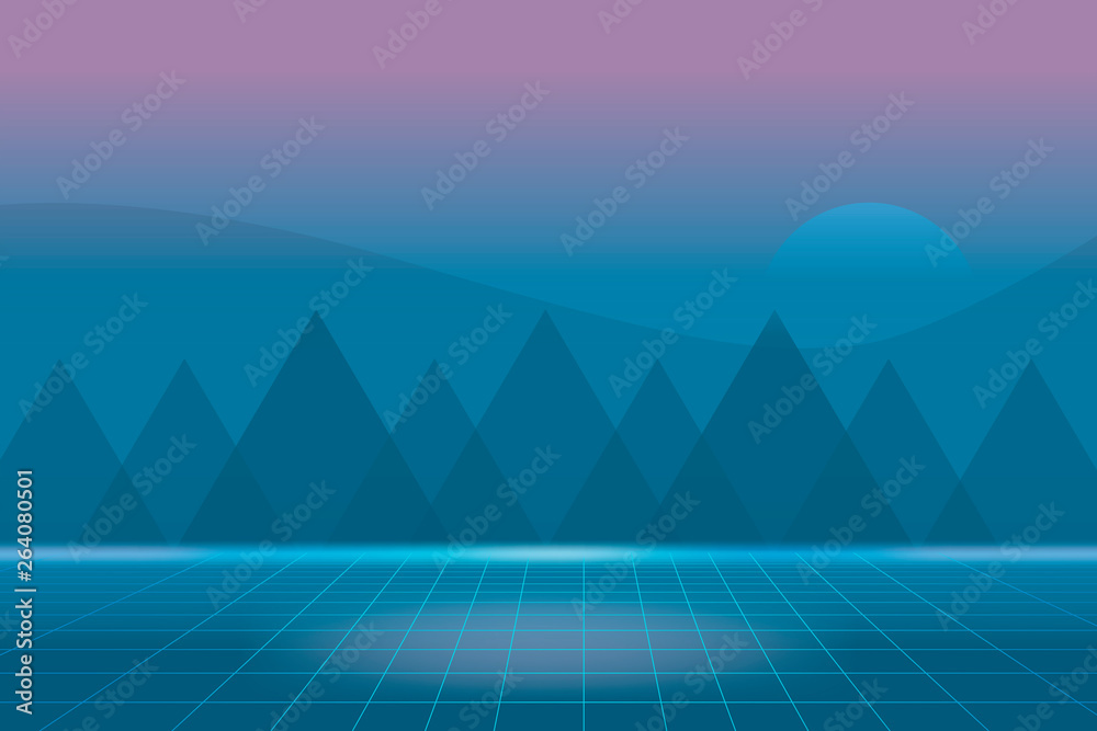 Neon landscape background