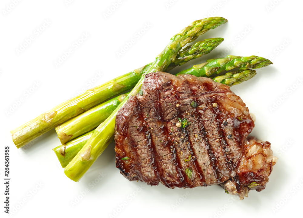 grilled steak and asparagus