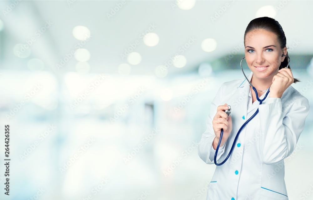 Close-up Doctor at hospital working with tablet pc