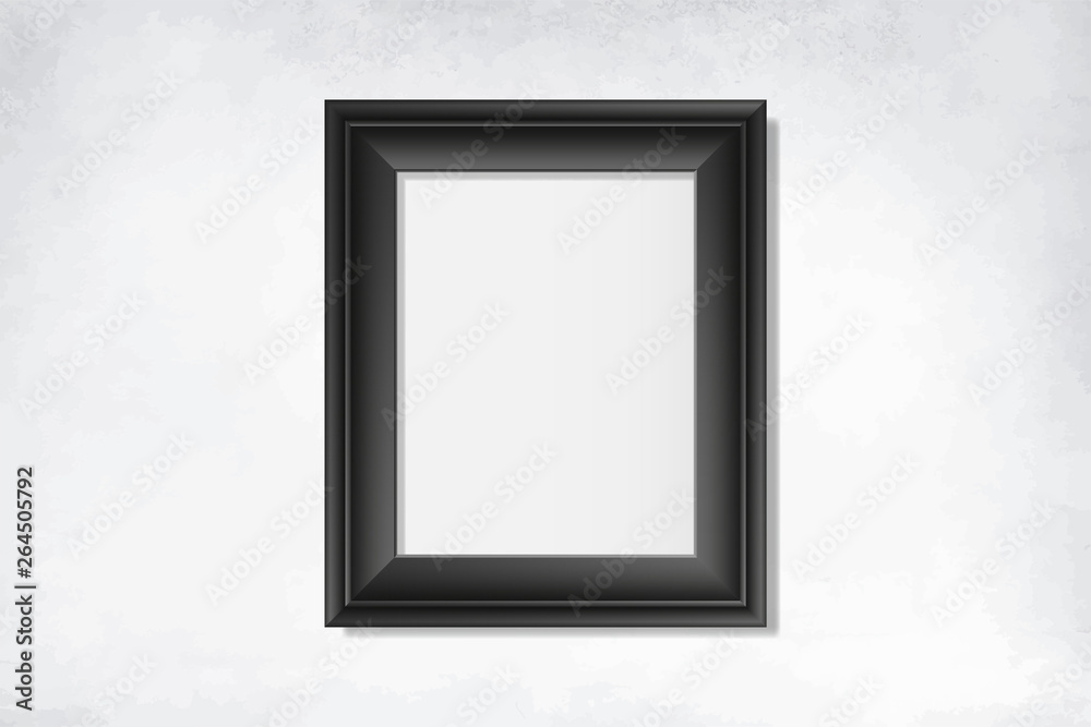 Black blank frame on the wall