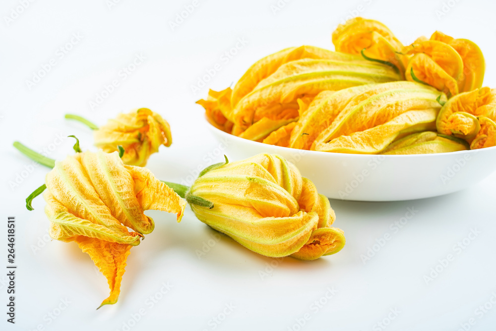 Spring and summer seasonal vegetable squash flower