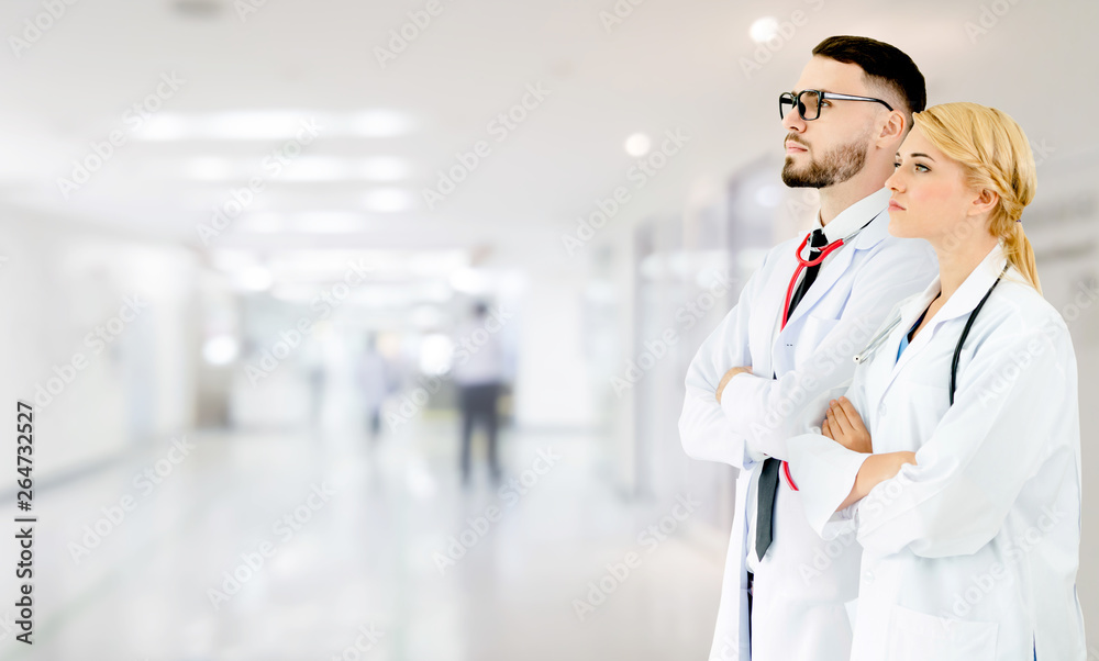 Doctor working with another doctor in the hospital. Healthcare and medical service.