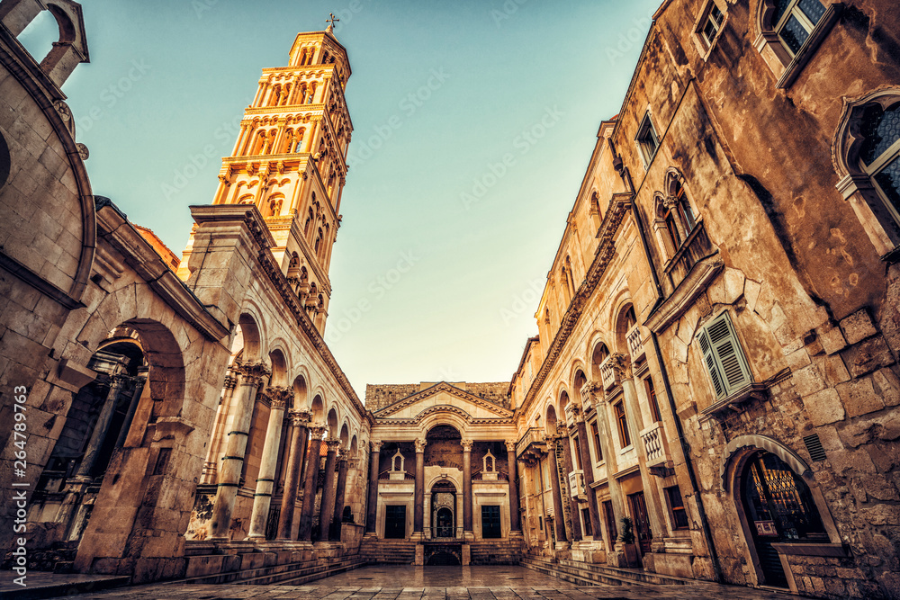 The Diocletians Palace in Split, Croatia - Famous Diocletian Palace is ancient palace built for Emp