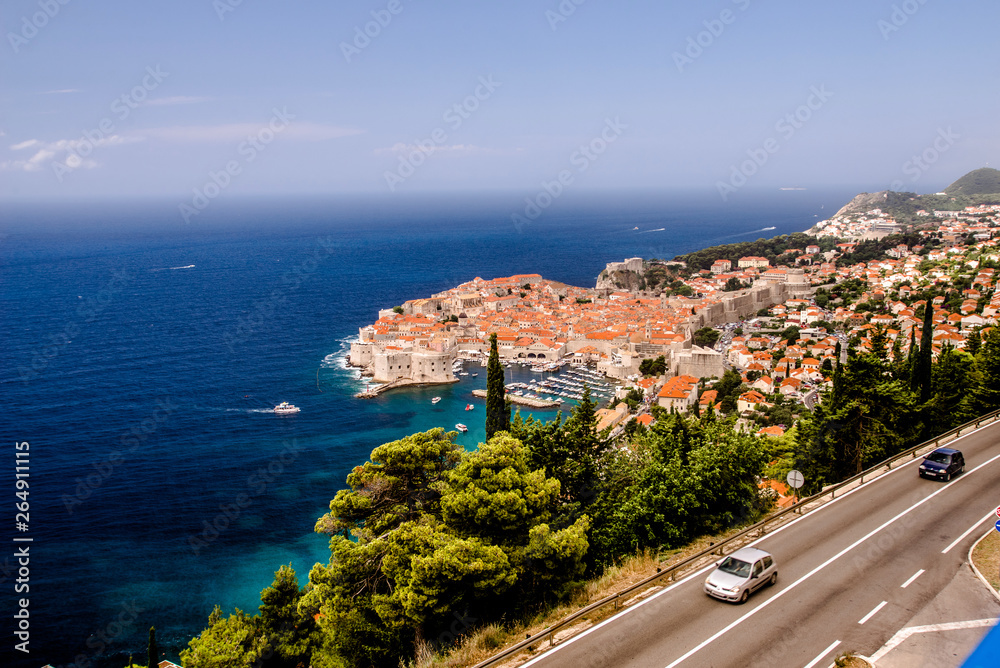 view on Old Town Dubrovnik in Dalmatia, Croatia 