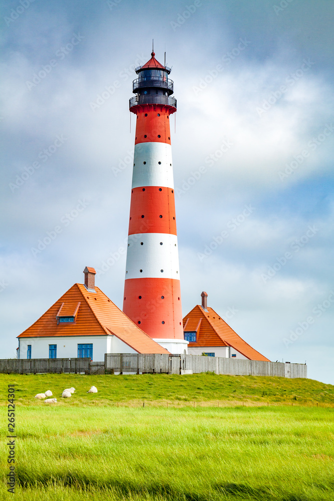 Westerheversand lighthouse, North Sea, Schleswig-Holstein, Germany