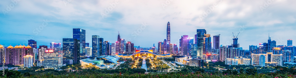 Nightscape of Shenzhen City and Architecture..