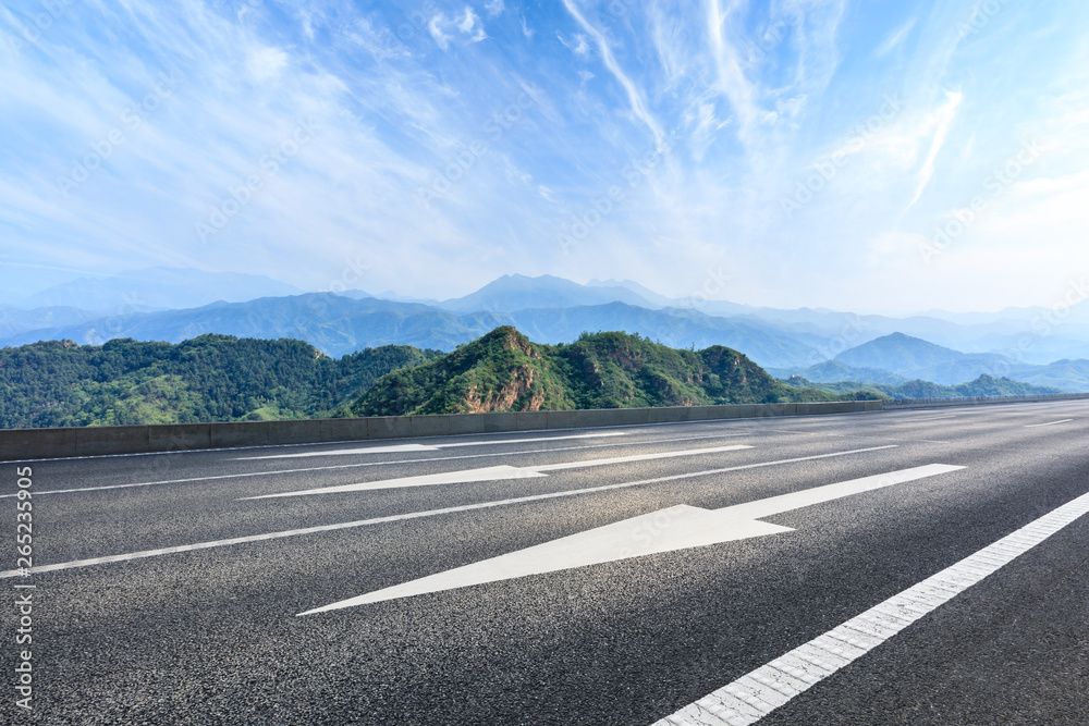 New highway road and beautiful mountain natural landscape