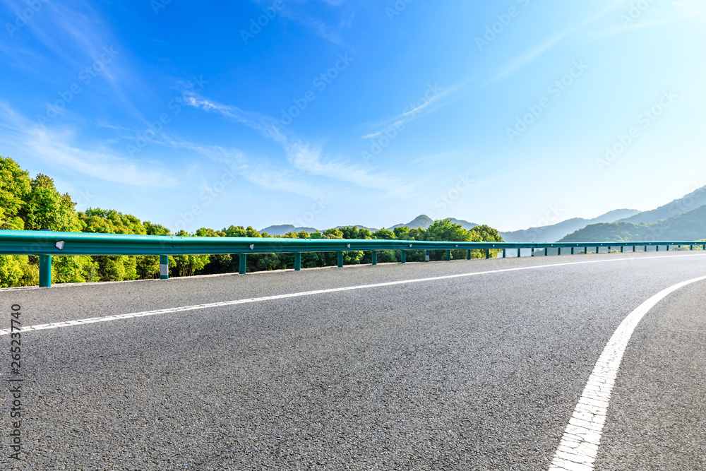 New highway road and beautiful mountain natural landscape