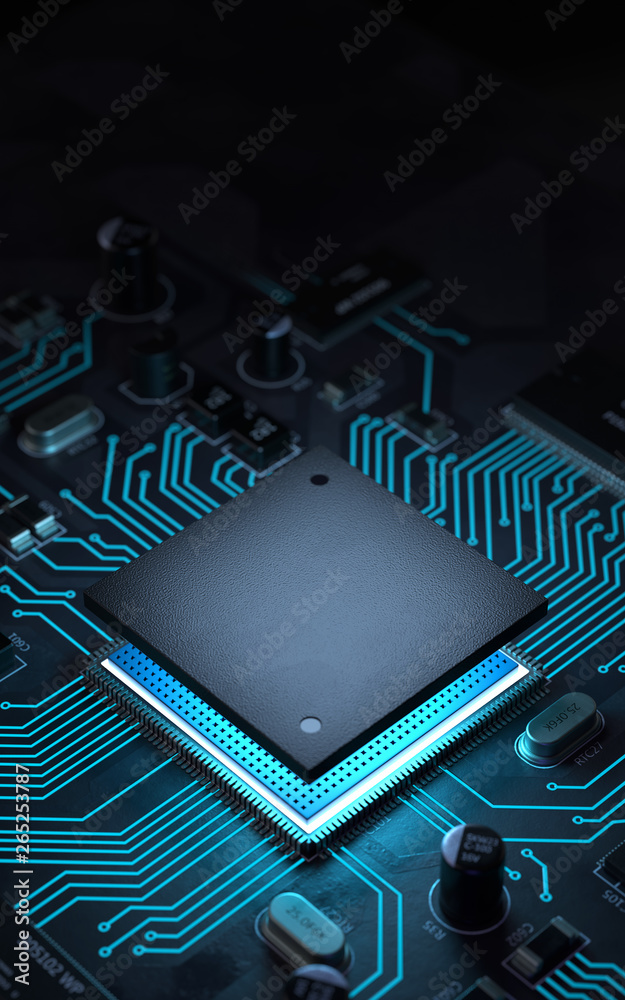 Central Computer Processors CPU concept. 3d rendering,conceptual image.