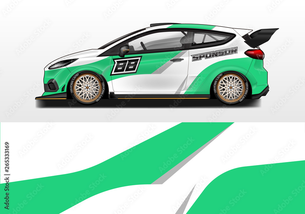 Car wrap vector , supercar, rally, drift . Graphic abstract stripe racing background 