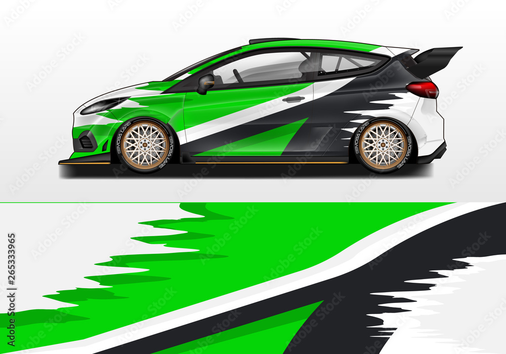 Car wrap vector , supercar, rally, drift . Graphic abstract stripe racing background 