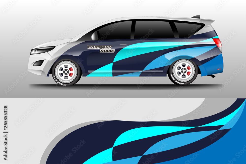 Wrap car racing designs vector . Background designs decal