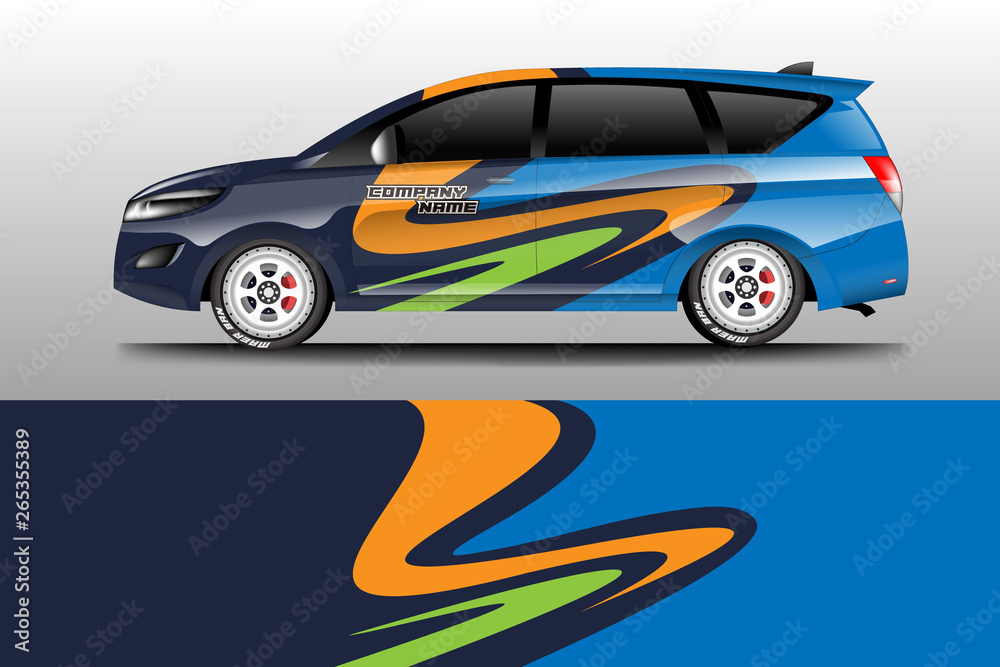 Wrap car racing designs vector . Background designs decal