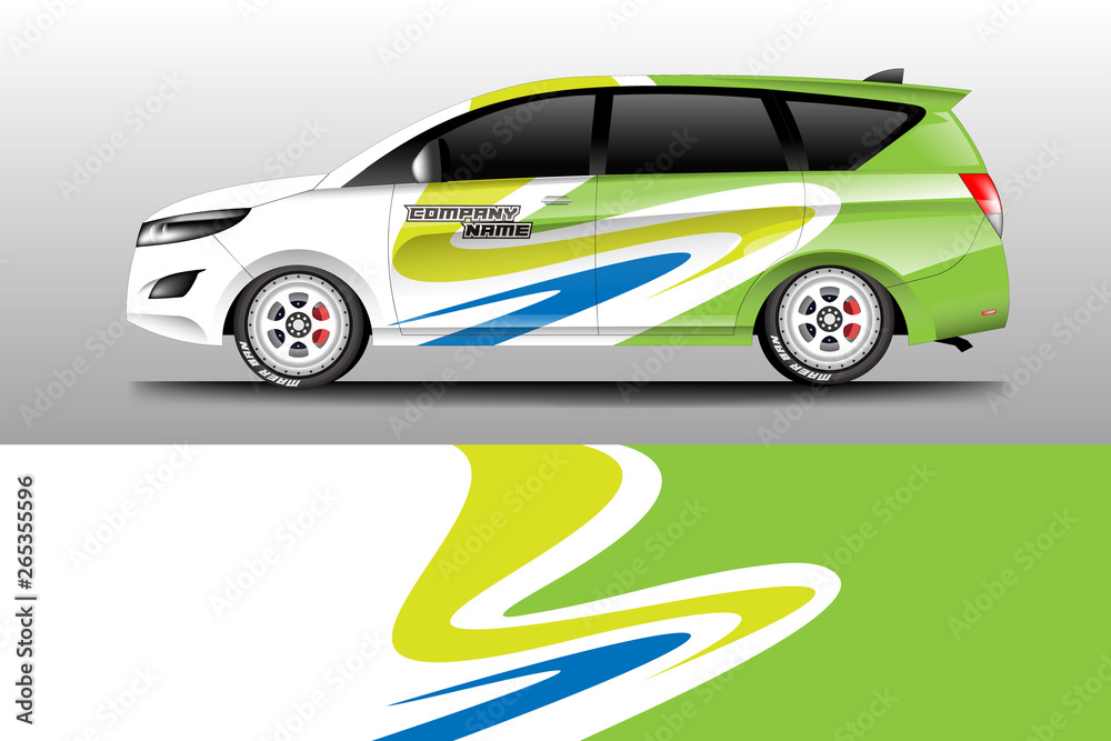 Wrap car racing designs vector . Background designs decal