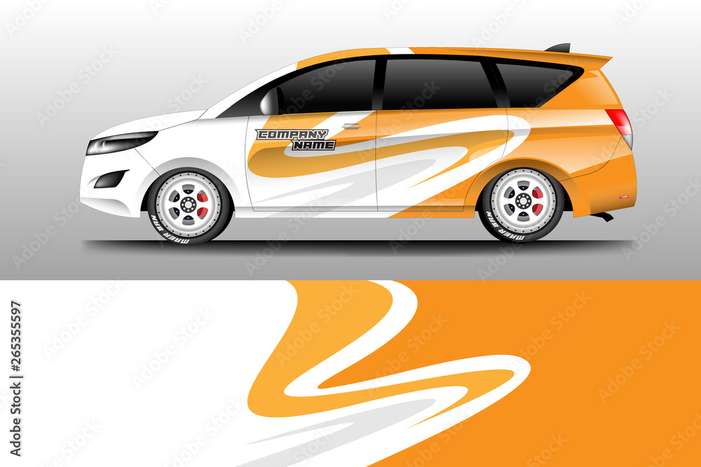 Wrap car racing designs vector . Background designs decal