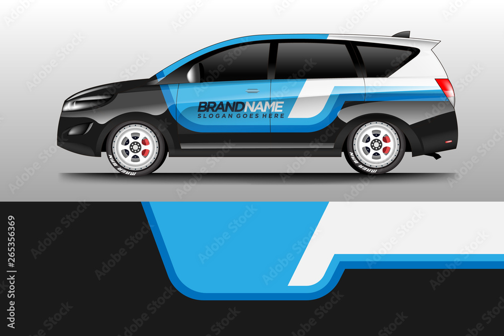 Wrap car racing designs vector . Background designs decal